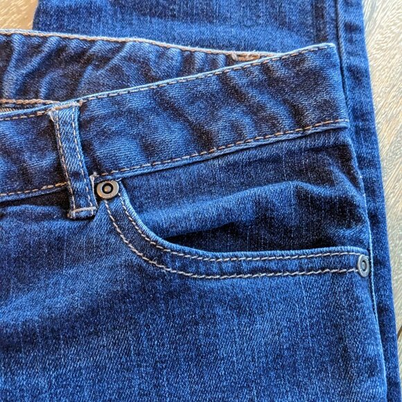 J Jill Petite Slim Leg Stretch Dark Wash Distressed Blue Jeans, Size 6 Petite - Picture 5 of 9